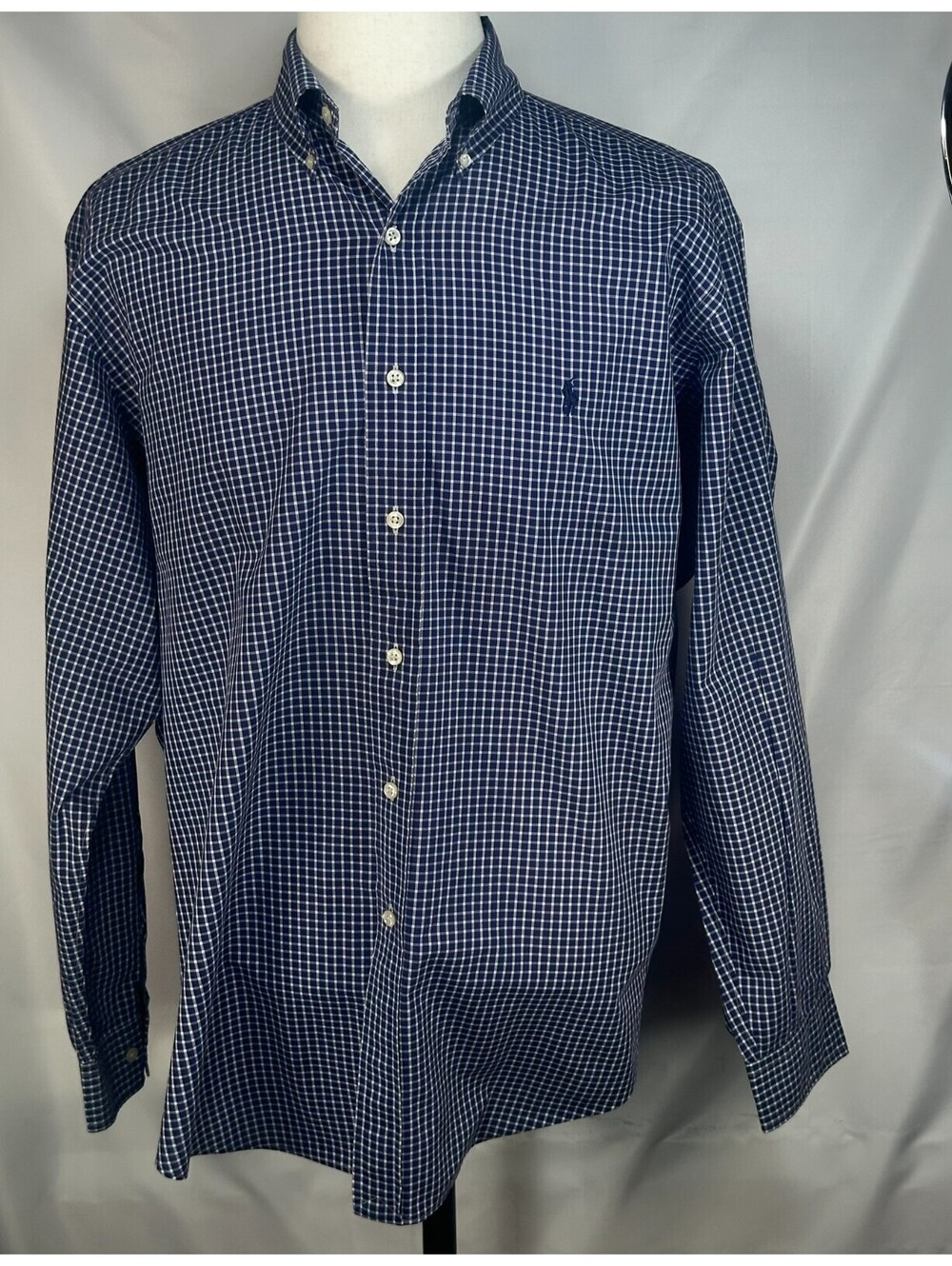 Ralph Lauren Yarmouth Check Oxford Button Up Blue Mens L